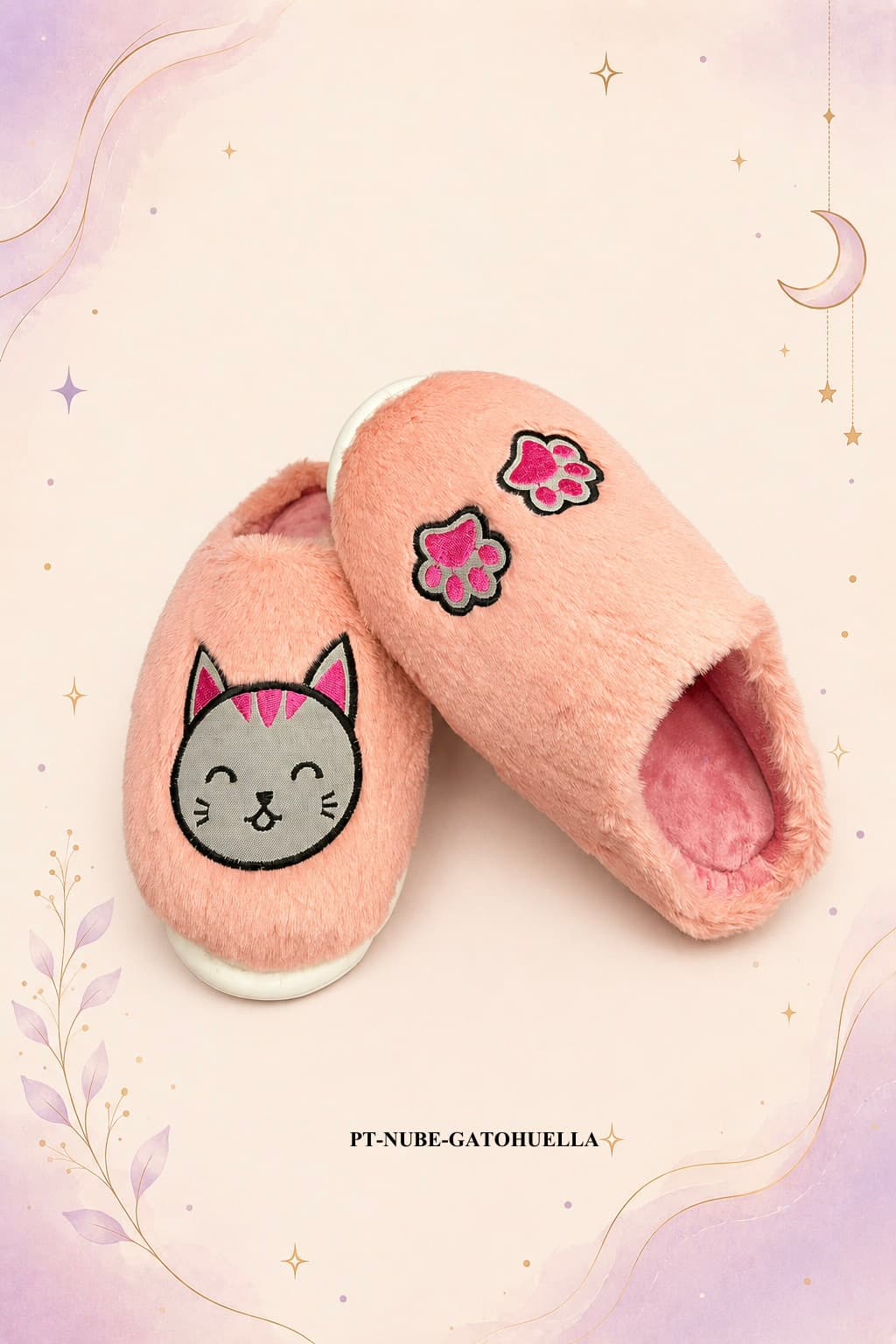 Pantufla Suela Nube Gato Huella