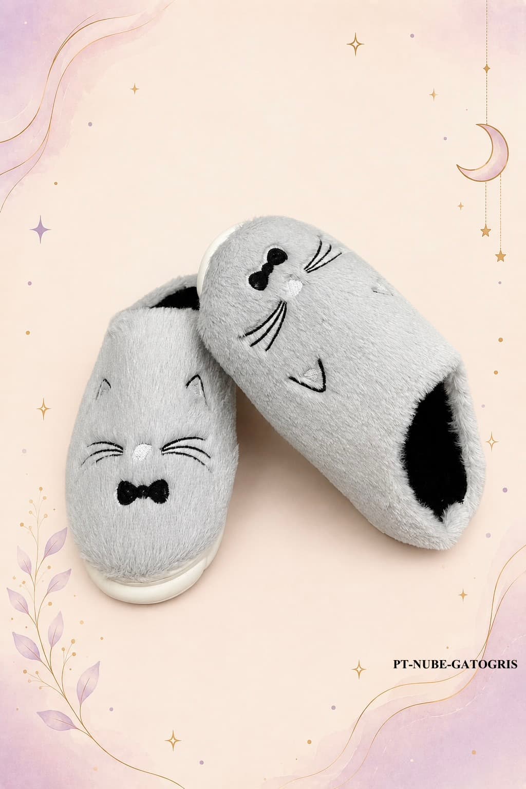 Pantufla Suela Nube Gato gris
