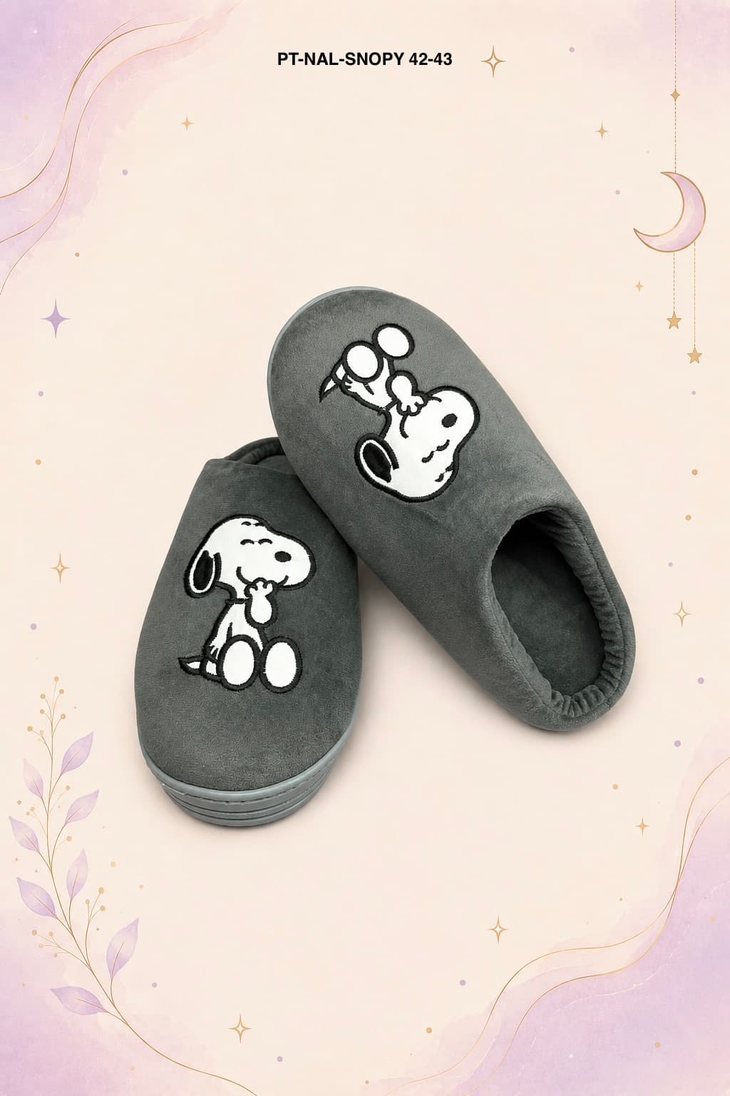 Pantufla Snopy Gris